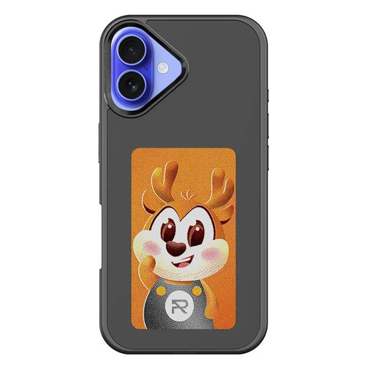 Husa InkLed - iPhone 16, ShockProof, cu Ecran Digital, Microfiber, Black