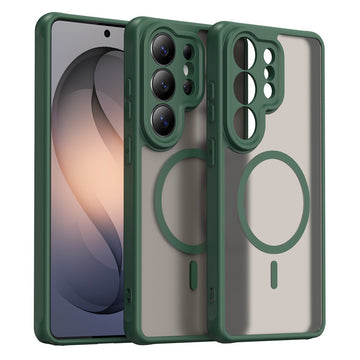 Husa MagFrost Pro pentru Samsung S26, Matte MagSafe, Frosted Frame - Verde inchis
