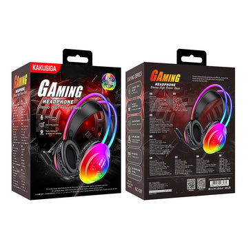 Casti cu Fir Kaku KSC-1297, On Ear, 3.5mm, 2m Cablu, Gaming, Light Ambient - Negru