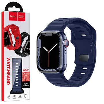Hoco WA27, Curea Silicon, Universal Size 42/44/45/49mm, Flexibile Band, Stepped - Bleumarin