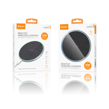 X-Start CDQ101, Incarcatoare Wireless, 15W, USB-A, Braided - Gri