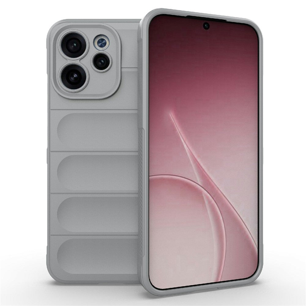 Husa Wave pentru Oppo, Reno 15F, Grip Anti-Shock, TPU - Smoke gri