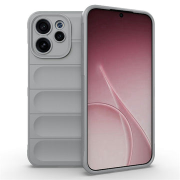Husa Wave pentru Oppo, Reno 15F, Grip Anti-Shock, TPU - Smoke gri