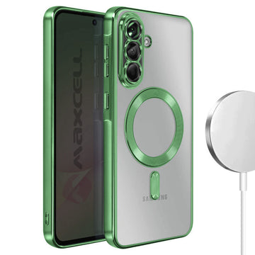 Husa Plating pentru Samsung S24 Ultra, Silicon cu MagSafe, ElectroEdge - Verde