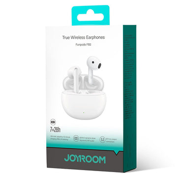 Casti Wireless Joyroom JR-FB2, Ear Buds, BT 5.3, StandBy, 400mAh, Husa Silicon - Alb