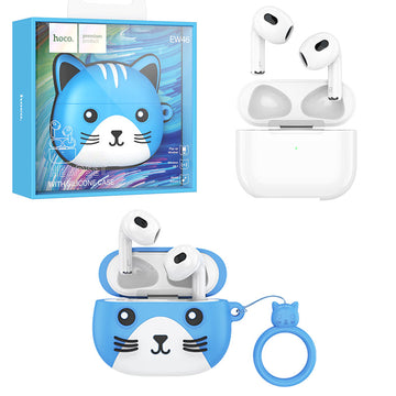 Casti Wireless Hoco EW46, Ear Buds, BT 5.3, 150h StandBy, 300mAh, Cat Case - Albastru DODGE