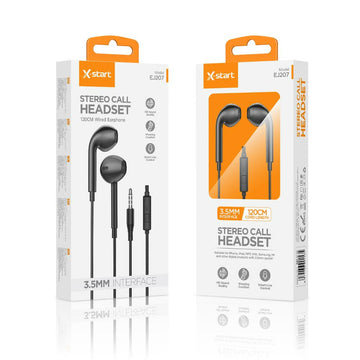 Casti cu Fir X-Start EJ207, In Ear, 3.5mm, 1.2m, Mic & Volume Key, 2ndiP Classic, Balck