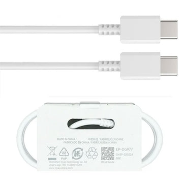 Cablu Date si Incarcare OEM DG977W, USB-C la USB+C, 25W, 3A, 1m - Alb