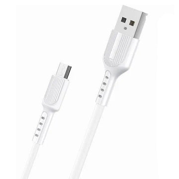 Cablu Date si Incarcare Maxcell SJX-202, USB-A la MicroUSB, 3.1A, 1m - Alb