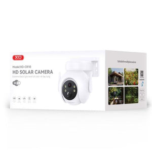 Camera Video XO CR10, Exterior, cu Panou Solar, 300W, 7800mAh, NightVision, InfraRed - Alb