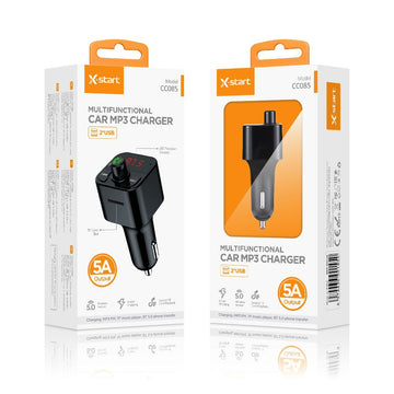 Modulator FM X-Start CC085, 18W, 1xUSB-C, 1xUSB-A, 5A - Negru