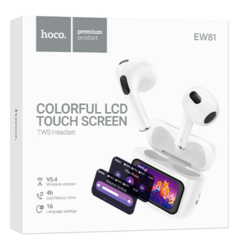 Hoco (EW81) - Casti Wireless, Ear Buds, BT 5.4, 300mAh, Multi Touch, White