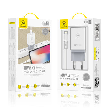 Incarcator Maxcell CDQ090 Retea + Cablu USB-C, 18W - Alb