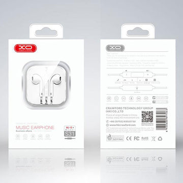 Casti cu Fir XO S31, In Ear, 3.5mm, 1.2m, Mic & Volume Key, HiFi - Alb