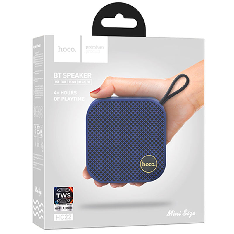 Hoco (HC22) - Boxa portabila, TWS, BT 5.2 Wireless, 5W, Auspicious Compact, Blue