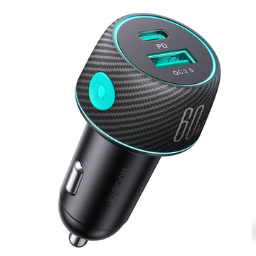 Incarcator Auto Joyroom JR-CCN01, 1xUSB-A, 1xUSB-A, QC 3.0, Multicolor Ambient - Negru