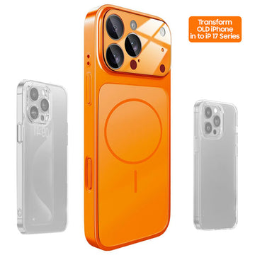Husa MagLens pentru iPhone 13, SlimCase, GlassGuard - Portocaliu