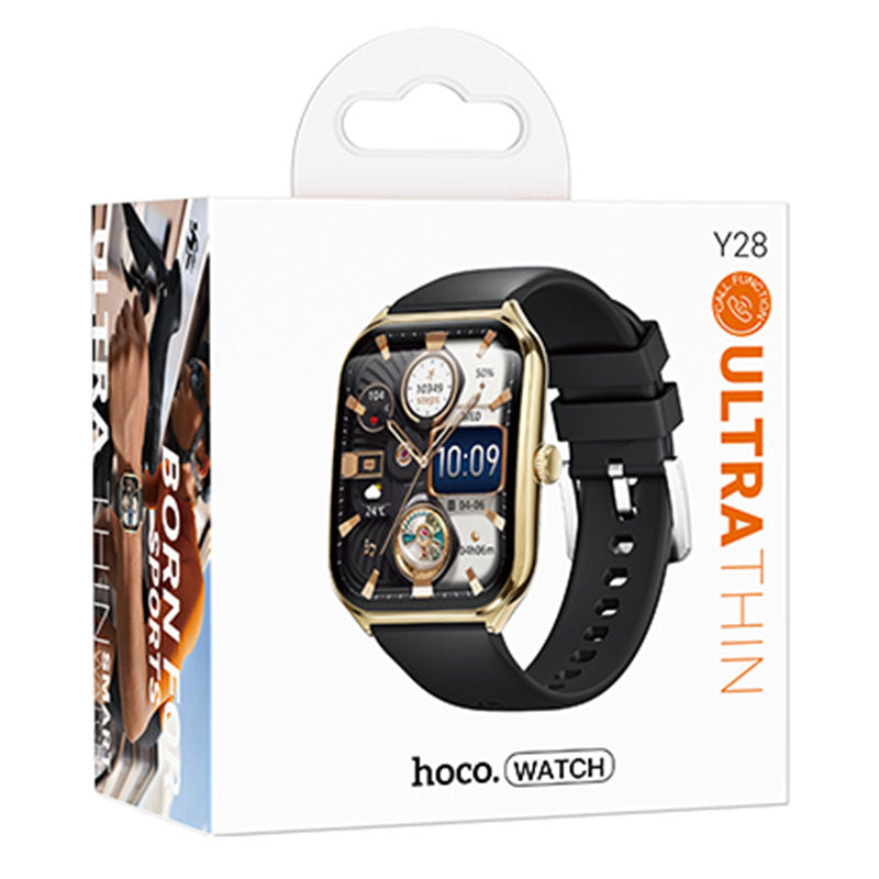Ceas SmartWatch Hoco Y28, Sport, BT 5.2, Amoled, Functie de Apel, 200mAh, Multilanguage - Auriu
