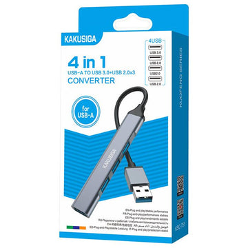 Hub USB Kaku KSC-751, Multiport, USB-A 3.0 M, la USB-A 3.0, 3 X USB-A 2.0, 4 in 1 - Gri