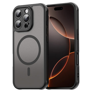 Husa MagFrost Pro pentru iPhone 16 Pro Max, Matte MagSafe, Frosted - Rama negru