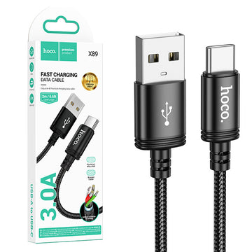 Cablu Date si Incarcare Hoco X89, USB-A la USB-C, QC, 2m - Negru