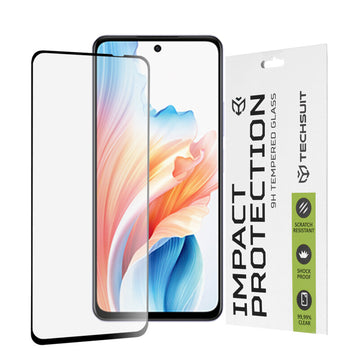 Folie Clear pentru Oppo A79, Full Glass - Transparent / Negru