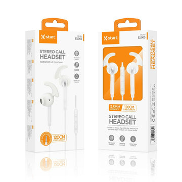 Casti cu Fir X-Start EJ065 pentru Galaxy Series, In Ear, 3.5mm, 1.2m, Mic & Volume Key - Alb