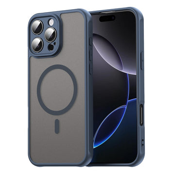 Husa MagFrost Pro pentru iPhone 16 Pro Max, Matte MagSafe, Frosted - Rama bleumarin