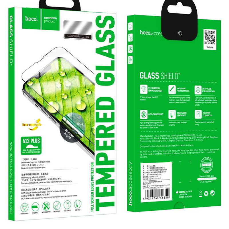 Hoco (A12 Pro) Folie Clear - iPhone 15 plus/ 16 Plus, DustPoof, Contur Black