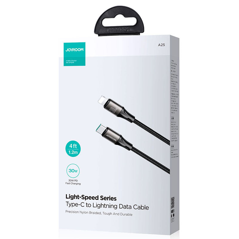 Joyroom (S-A25) - Cablu Date si Incarcare, USB-C la Lightning, PD30W, QC3.0, 1.2m, Black