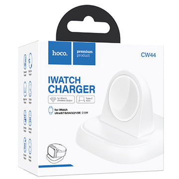 Incarcator Wireless Hoco CW44, iWatch, 2.5W, Qi Charging, Stand - Alb