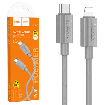 Cablu Date si Incarcare, USB-C la Lightning, PD27W, QC3.0, 1m, Gri