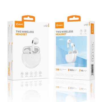 Casti Wireless X-Start LY-107, In-Ear, 180h StandBy, 250mAh - Alb