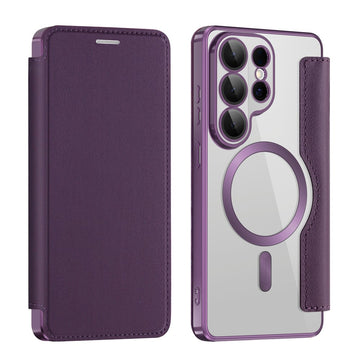 Husa MagFlip pentru Samsung S26 Ultra, Magnet, RFID Protect, Piele, Chrome Edge - Mov