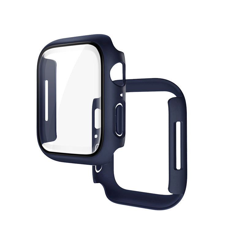 Hoco (WS4) - Rama protectie cu folie integrata, iWatch Series 7/8, PC, (41mm) - Blue