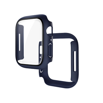 Folie Integrata Hoco WS4, Rama Protectie cu Folie Integrata, iWatch Series 7/8, PC, 41mm - Albastru