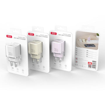 Incarcator Retea XO L148, 18W, 5V, 3A, 1xUSB-C - Bej