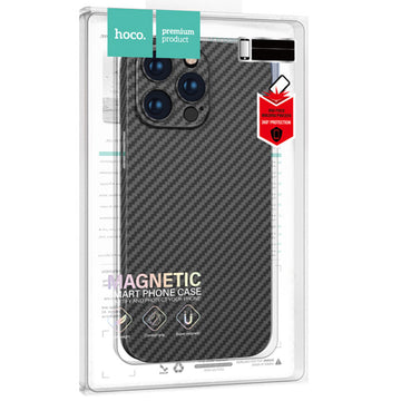 Husa Hoco pentru iPhone 14 Plus, MagSafe Carbon Fiber, Aramida - Negru