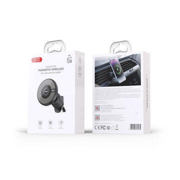 Suport Auto cu Incarcare Wireless XO CX025, Ventilatie, MultiAngle, PullClip - Negru