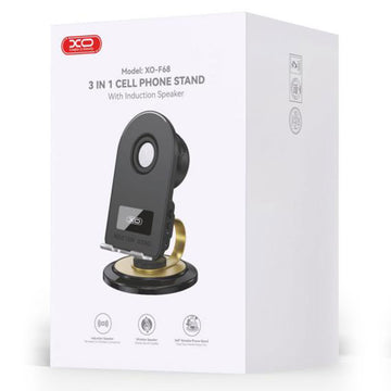 Suport Telefon XO F68, cu Speaker BT 5.3, Magnetic, 15W, 500mAh, MultiAngle - Negru