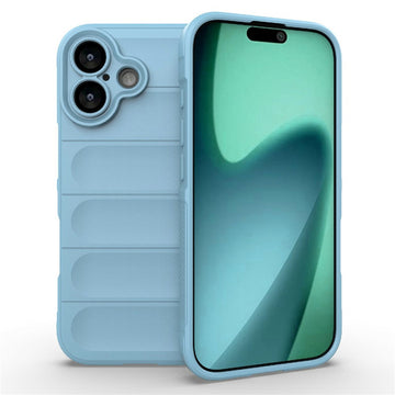 Husa Wave pentru iPhone 17, Grip Microfiber, ShockProof - Bleu