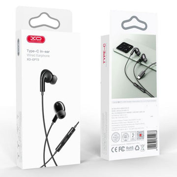 Casti cu Fir XO EP73, In Ear, USB-C, 1.2m, Mic & Volume Key, HiFi - Negru