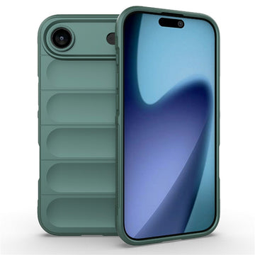 Husa Wave pentru iPhone 17 Air, Grip Microfiber, ShockProof - Verde inchis