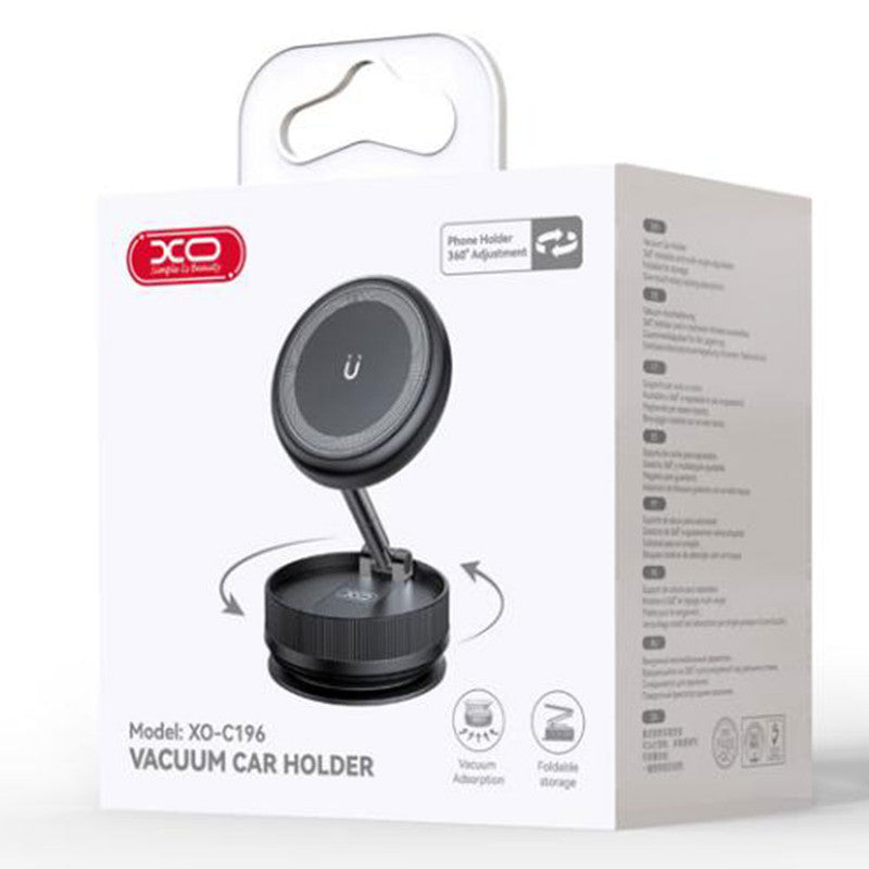 XO (C196) - Suport Auto, Magnetic, montaj Bord, Suction Cup, Pliabil, MultiAngle, Black
