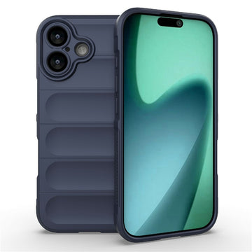 Husa Wave pentru iPhone 17, Grip Microfiber, ShockProof - Bleumarin