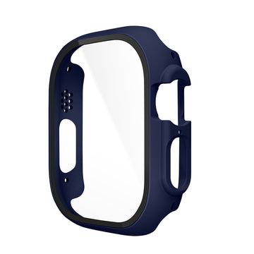 Folie Integrata Hoco WS6, Rama Protectie cu Folie Integrata, iWatch Ultra, 3D PC, 49mm - Negru miezul noptii Blue