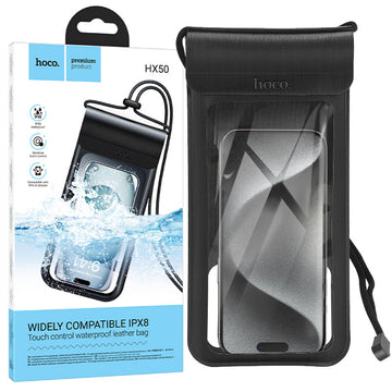 Husa Telefon Hoco HX50, Subacvatica, WaterProof IPX8, Universal - Negru