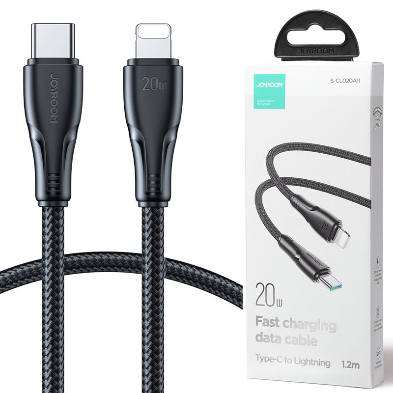 Joyroom (S-A11) - Cablu Date si Incarcare, USB-C la Lightning, PD30W, QC3.0, LED, 1.2m, Black