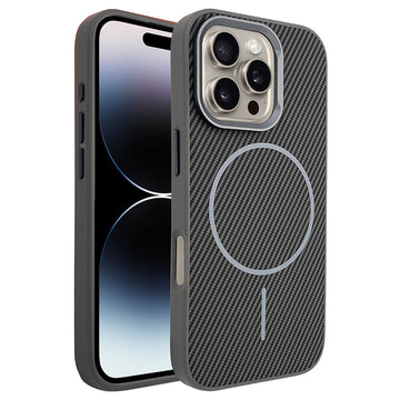 Husa MagFiber pentru iPhone 16 Plus, Carbon MagCase, AntiShock - Gri