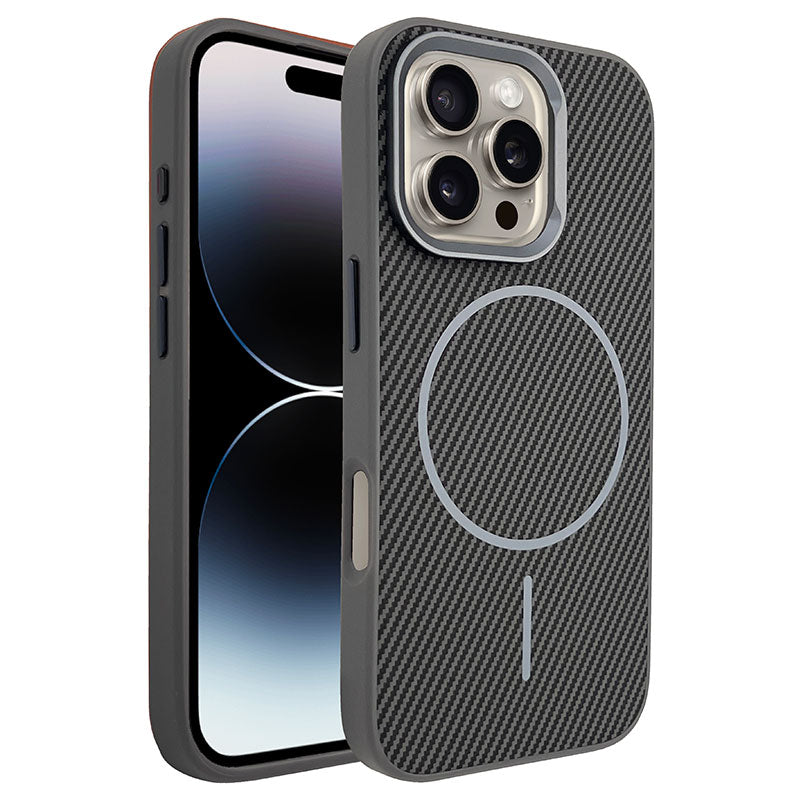 Husa MagFiber - iPhone 16 Plus, Carbon MagCase, AntiShock, Grey